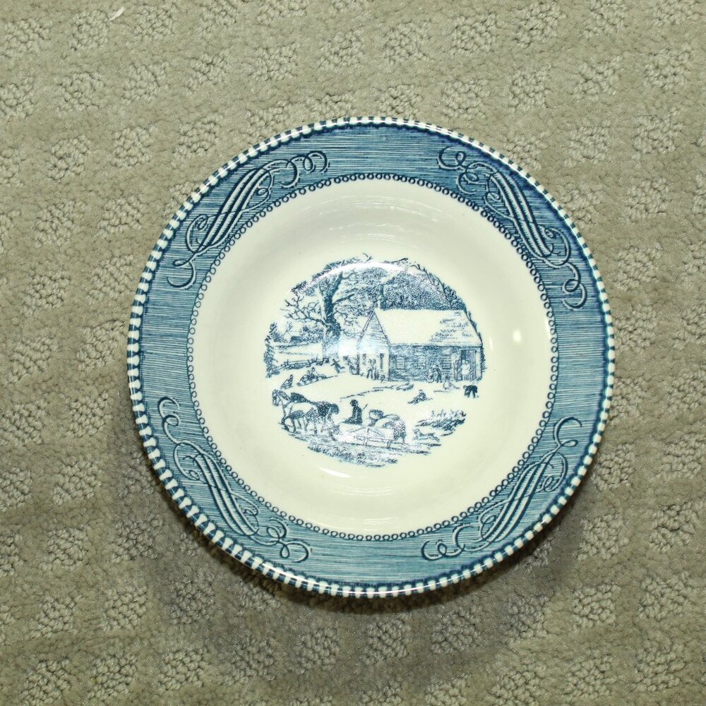 Currier & Ives "Winter School House" 6.25" Soup / Cereal Bowl
